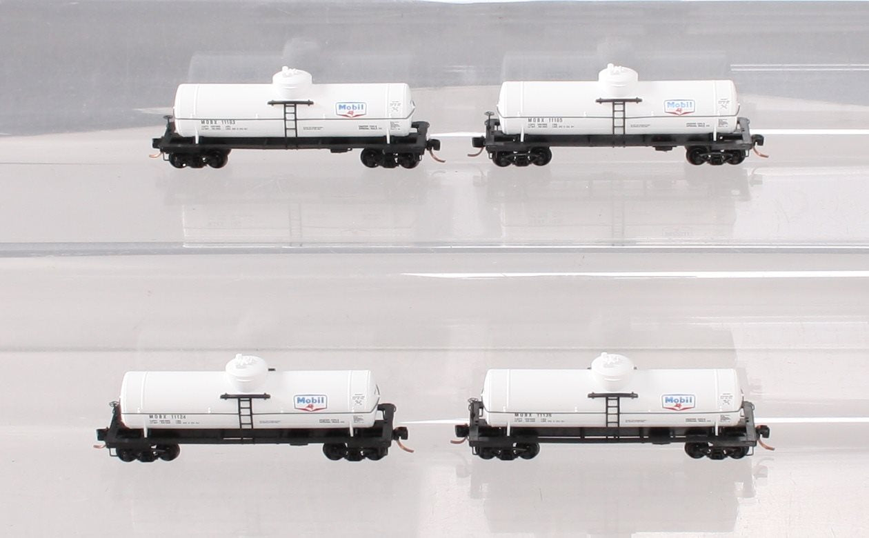 Micro-Trains 99300046 N Mobil Oil 39' Single Dome Tank Car (Set of 4)