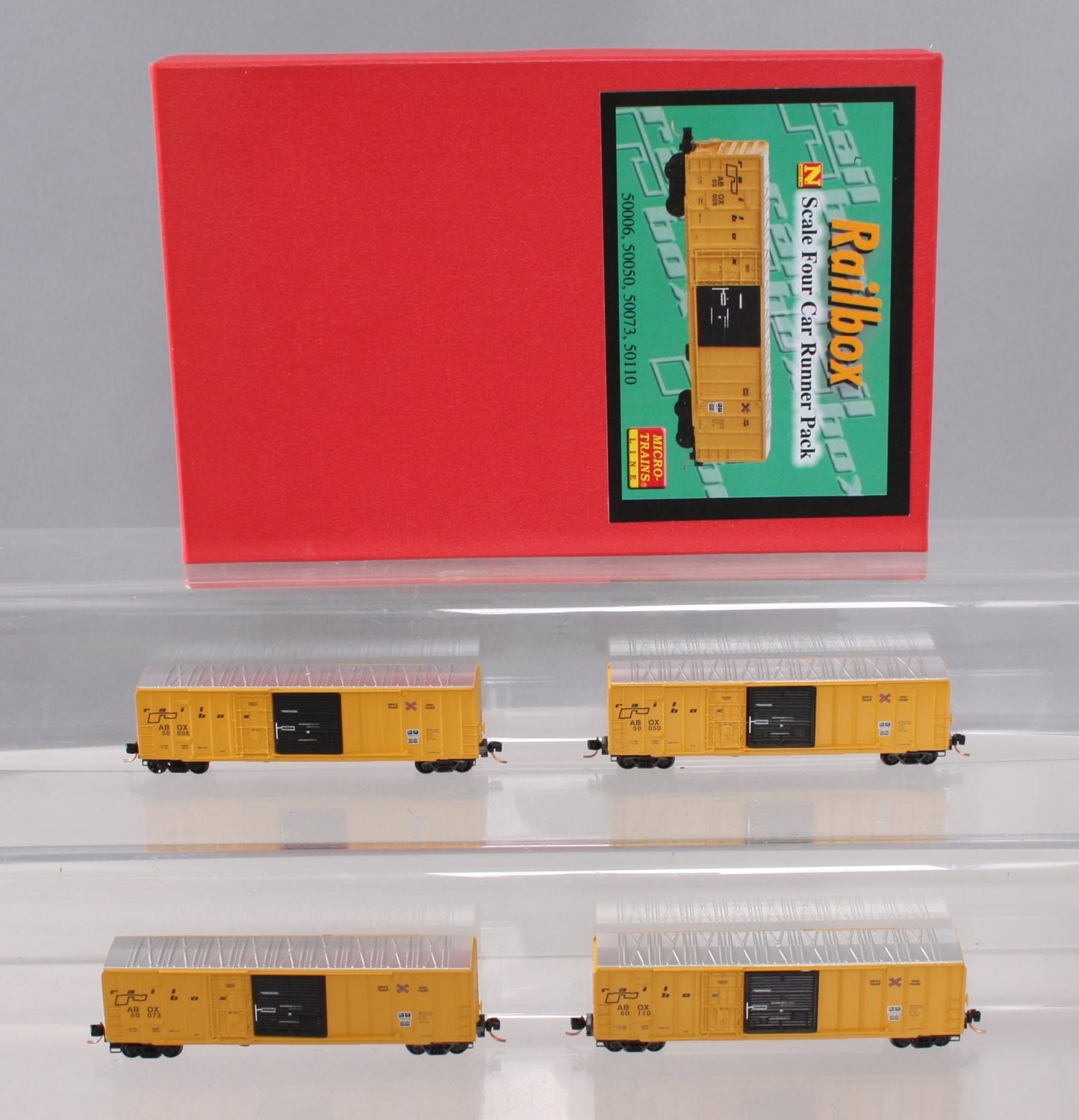 Micro-Trains 99300097 N Railbox 50' Rib Side Boxcar Runner Pack (Set of 4)