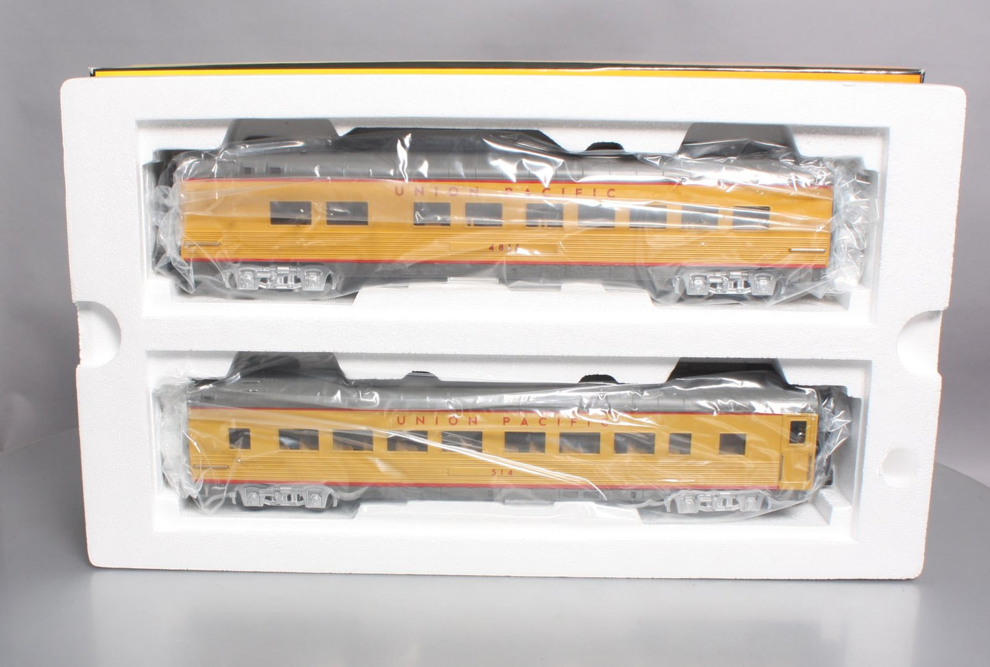 MTH 30-67439 O Gauge Union Pacific 2-Car 60’ Streamlined ABS Sleeper/Diner