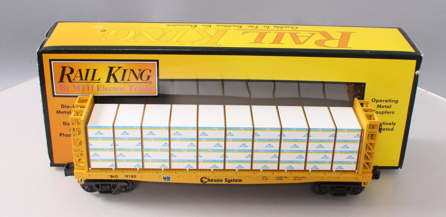 MTH 30-76487 O Chessie Bulkhead Flat w/Lumber Load