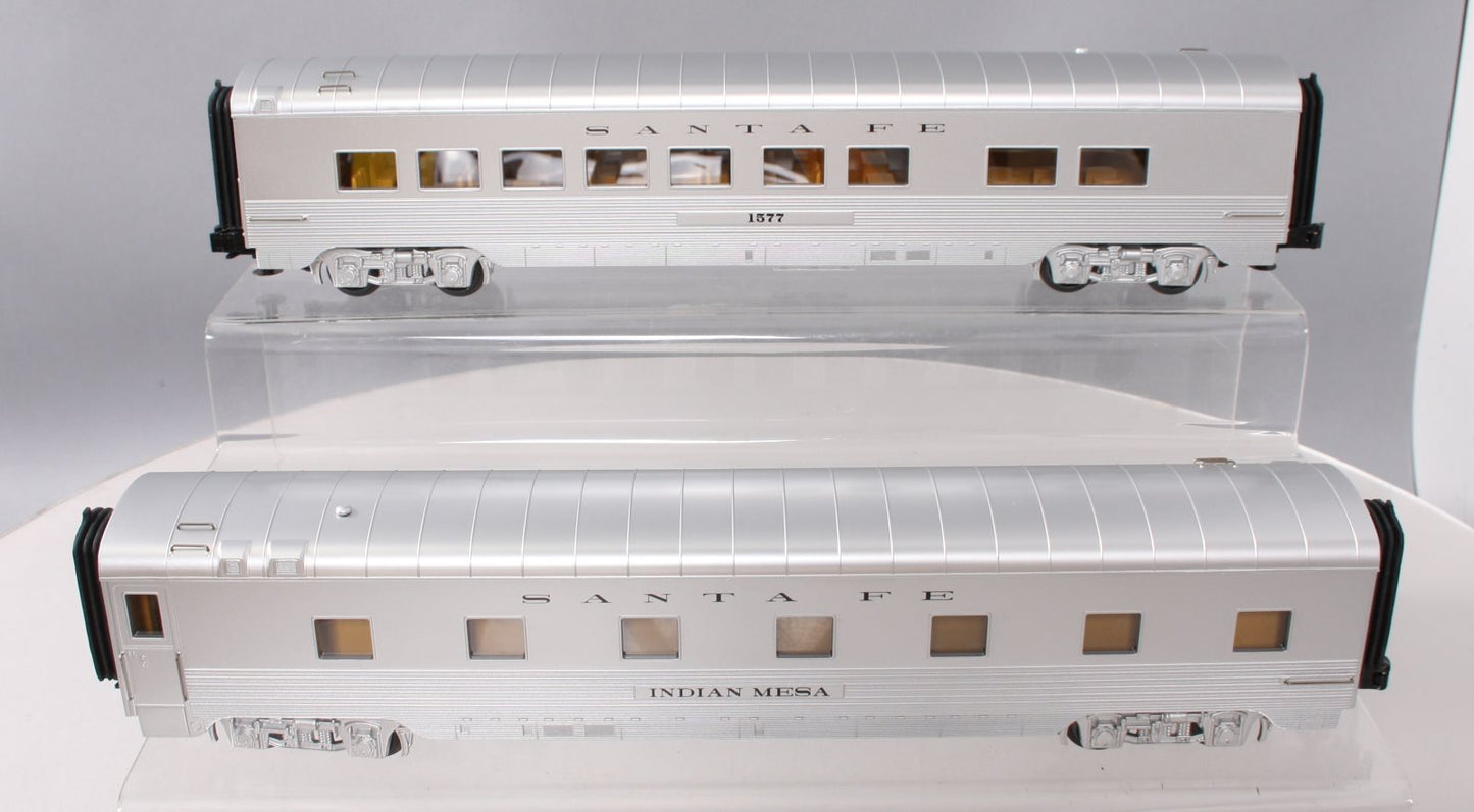 MTH 30-67427 O Gauge Santa Fe 60’ Streamlined ABS Sleeper/Diner Car Set