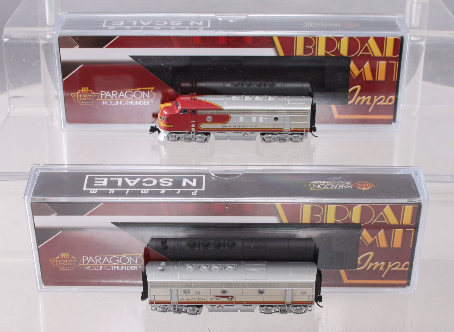 Broadway Limited 3780 N Santa Fe EMD F3 A/B Warbonnet Diesel Locomotive #31L/31A