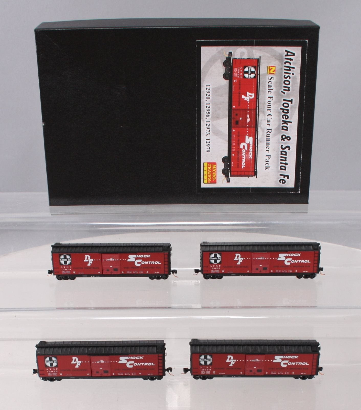 Micro-Trains 99300148 N ATSF 50' Standard Single Door Boxcar (Set of 4)