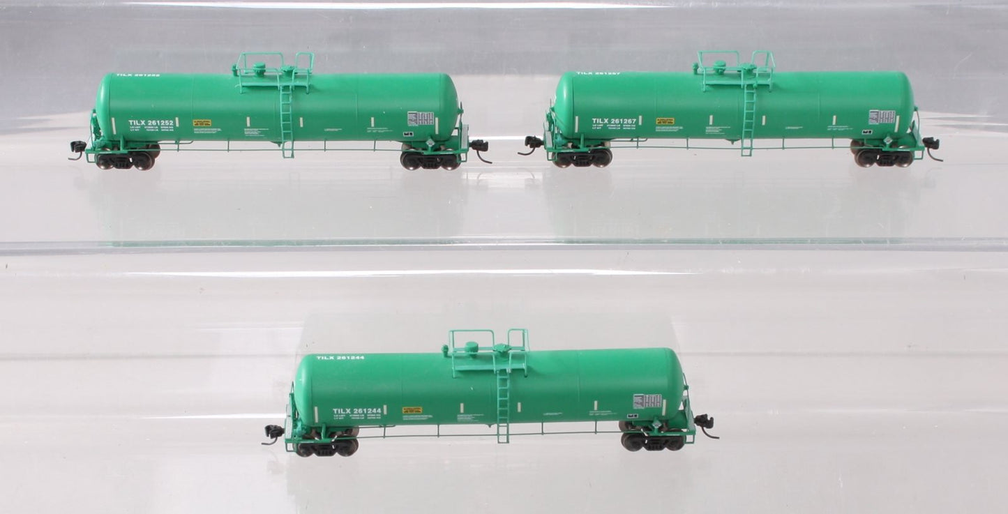 Athearn 16501 N TILX/Green 30,000 Gallon Ethanol Tank #2 (Set of 3)