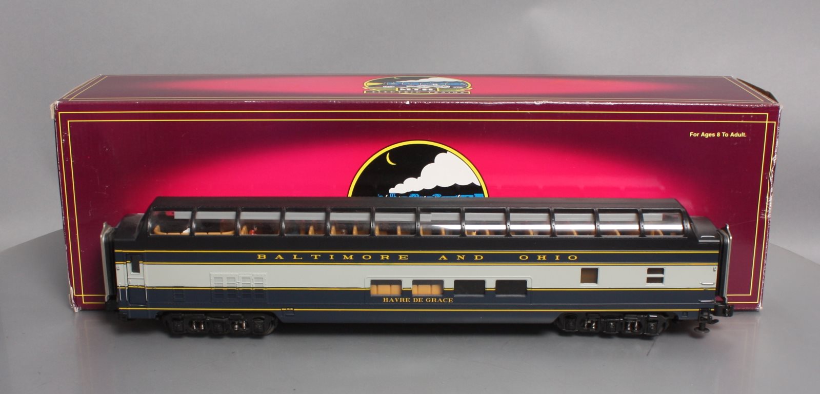 MTH 20-67097 B&O 70' ABS Full Vista Dome Pass. Car