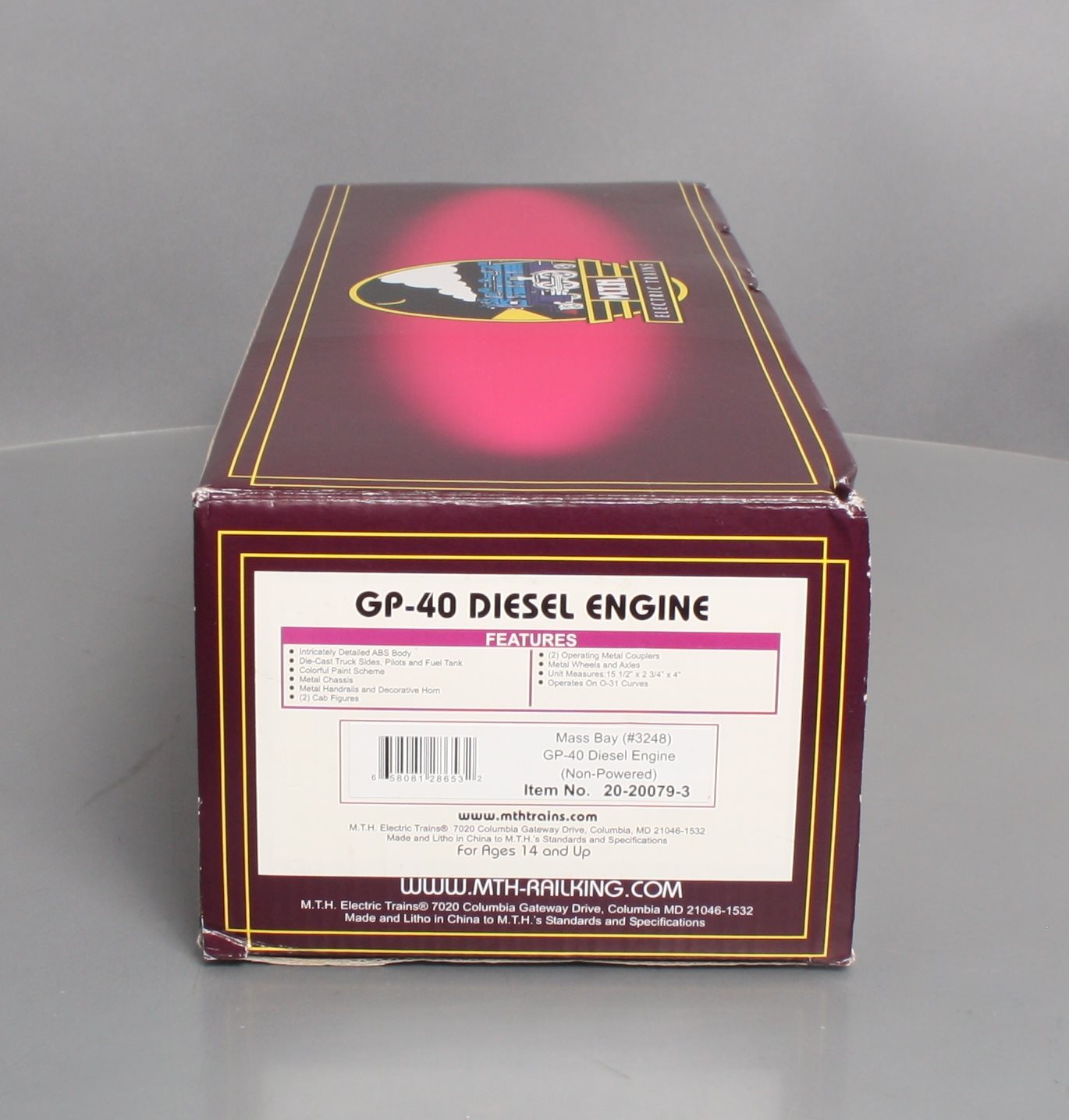 MTH 20-20079-3 Mass Bay GP-40 Non-Powered Diesel Engine #3248