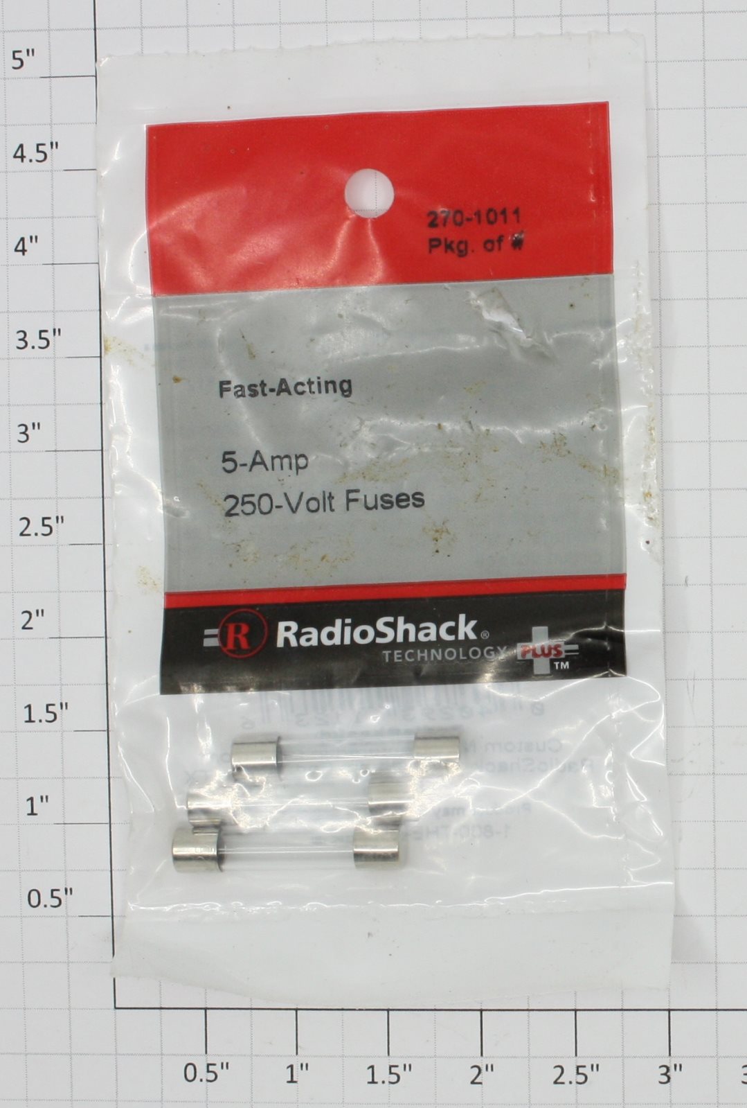 Radio Shack 270-1011 5A- 250V Fast Acting Fuses (Pack of 3)