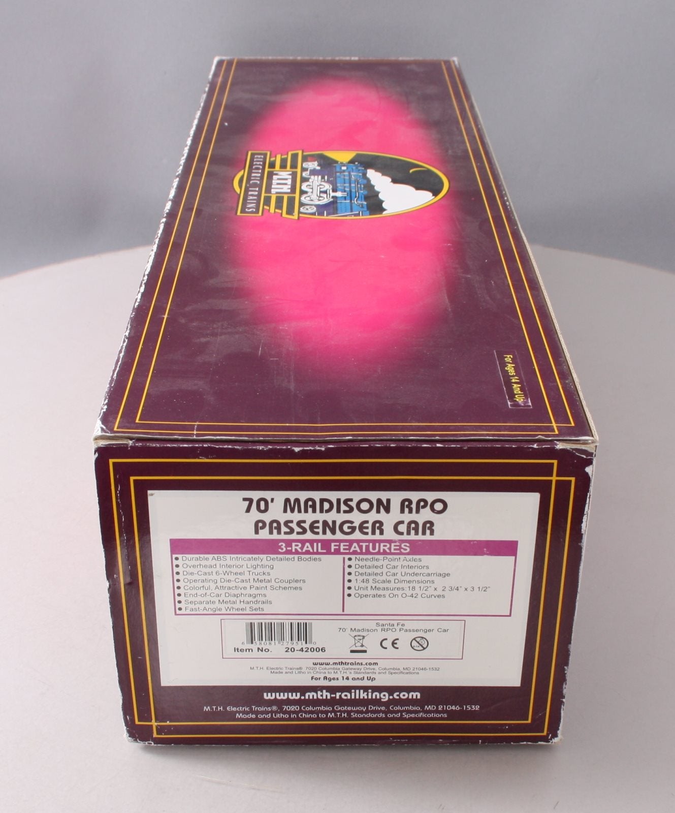 MTH 20-42006 Santa Fe 70' Madison RPO Passenger Car