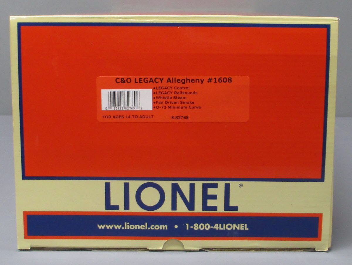 Lionel 6-82769 O Gauge C&O Legacy Allegheny Steam Loco & Tender #1608 w LEGACY