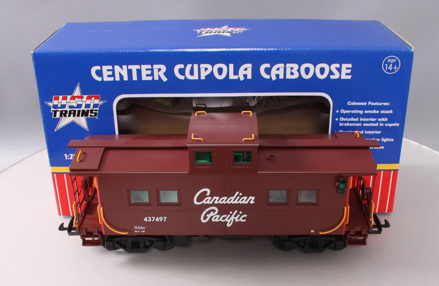 USA Trains R12156 G Canadian Pacific Center Cupola Caboose (Brown/Red Ends)