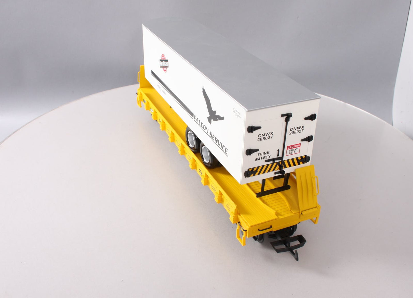 USA Trains R17041 G C&NW Falcon Service Piggyback Flatcar with Trailer