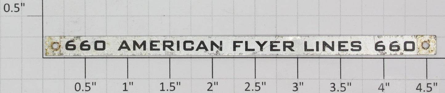 American Flyer 660 American Flyer Lines Nameplate