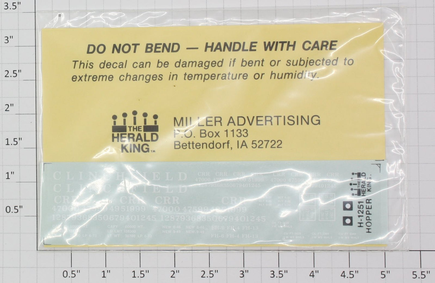 Herald King H-1251 Black Open Hopper Offset Side 2-Bay Decal
