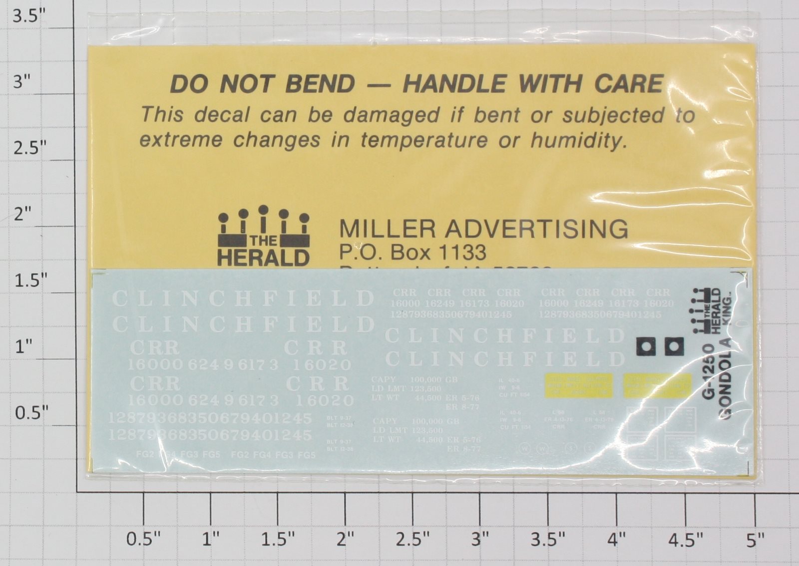 Herald King G-1250 Black Gondola Decal