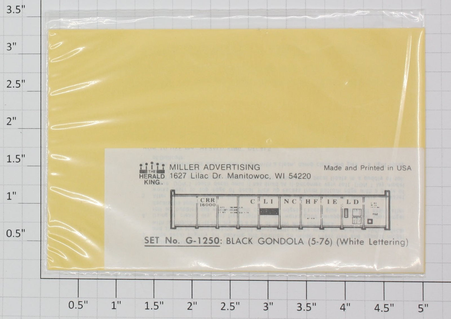 Herald King G-1250 Black Gondola Decal