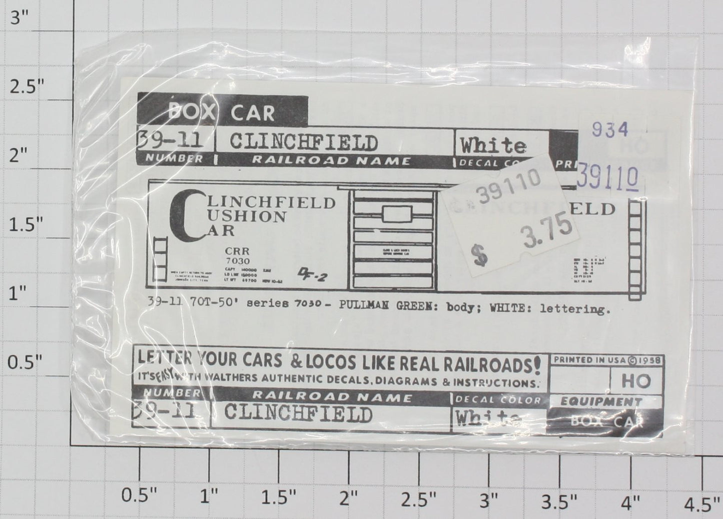 Walthers 39-11 Clinchfield Decal