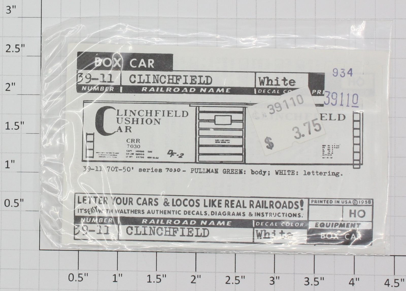 Walthers 39-11 Clinchfield Decal