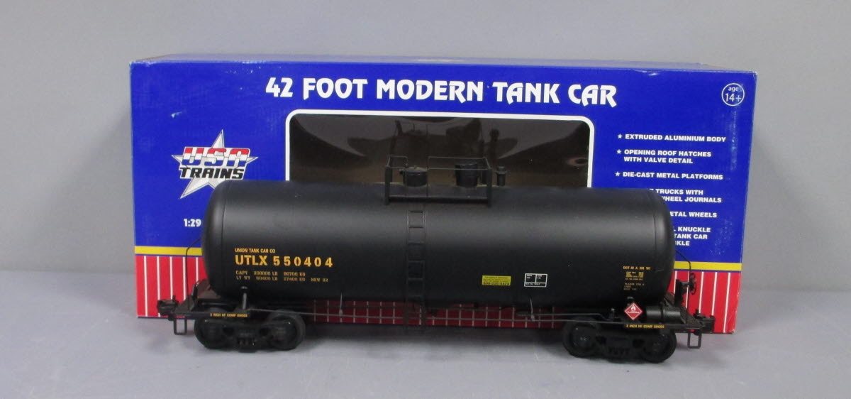 USA Trains R15252 G UTLX 42' Modern Tank Car (Black, Yellow Printing)