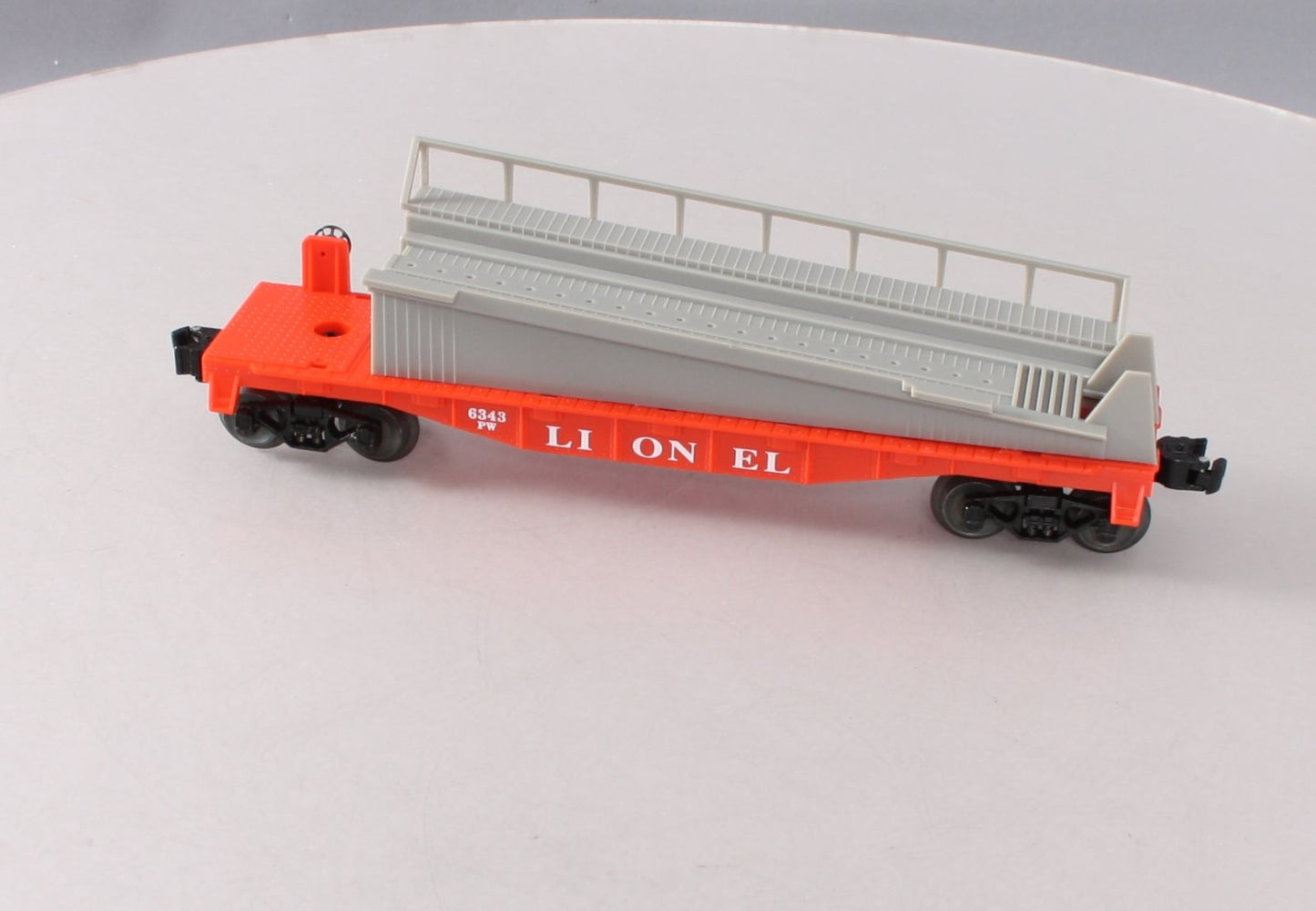 Lionel 6-19450 O Gauge PWC Barrel Ramp Car #6343