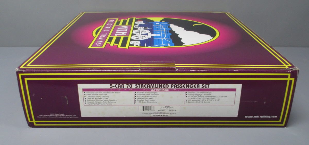 MTH 20-65149 O Southern 70' Streamlined ABS Smooth Passenger Set (Set of 5)