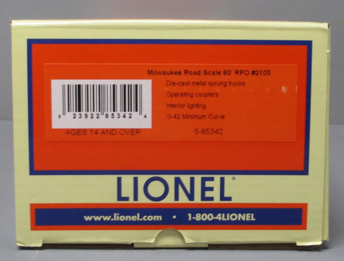 Lionel 6-85342 O Milwaukee Road Heavyweight RPO #2105