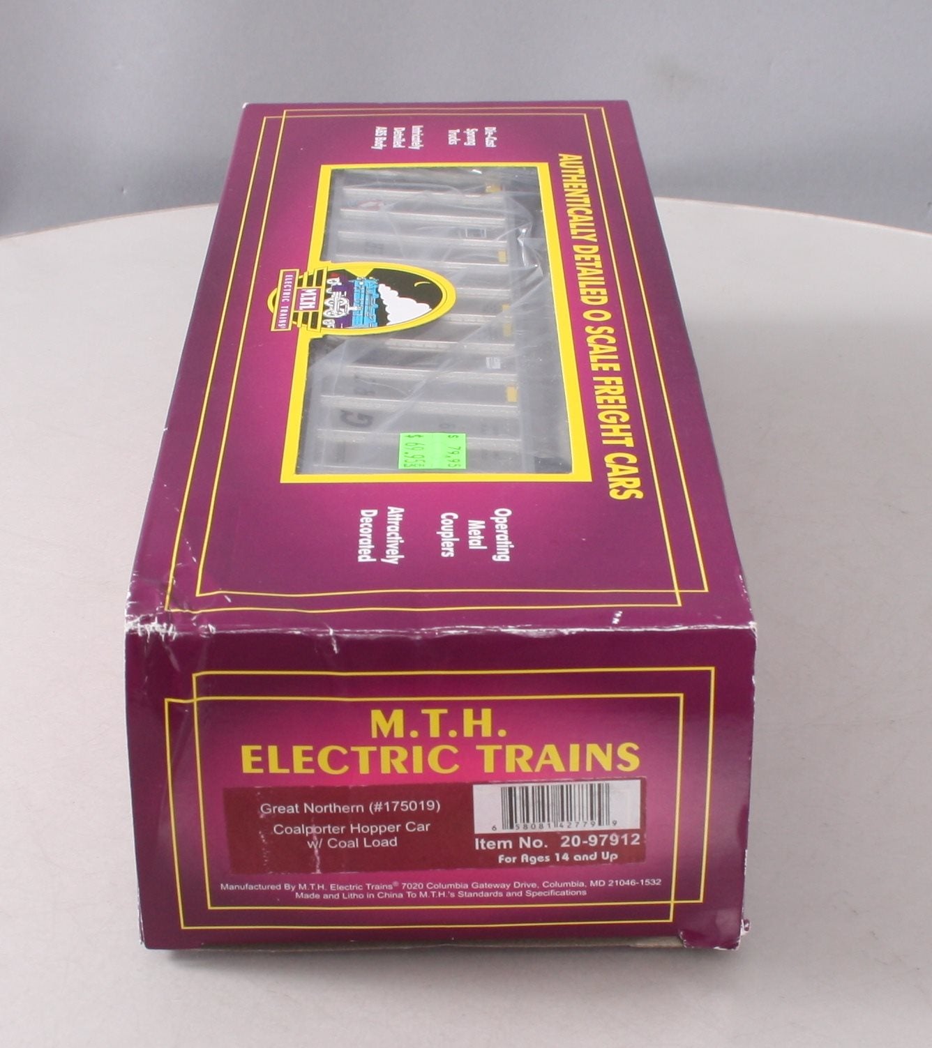MTH 20-97912 O Gauge Great Northern Coalporter Hopper Car #175019