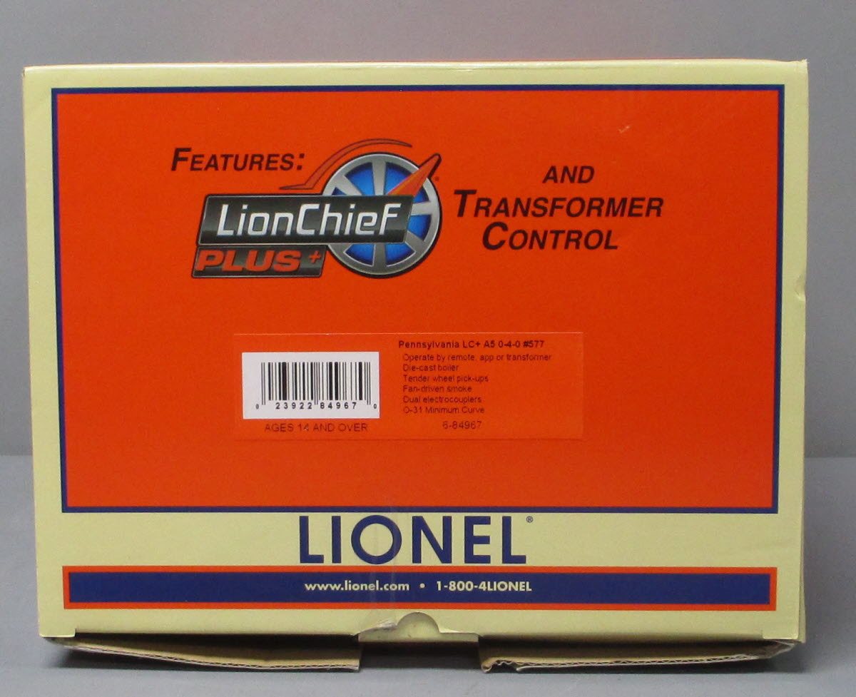 Lionel 6-84967 O Pennsylvania LionChief Plus A5 0-4-0 Steam Locomotive #577