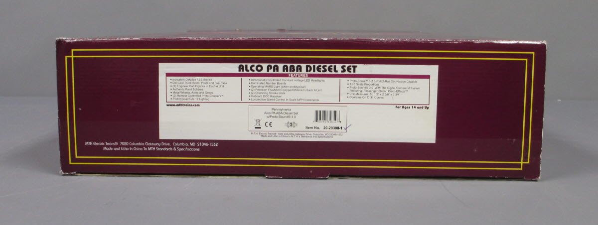 MTH 20-20308-1 PRR Alco PA ABA Diesel Engine Set w/PS 3.0 #5753/5756/5753B