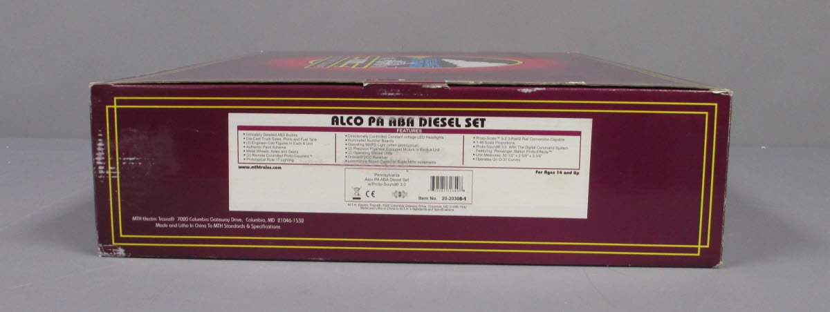 MTH 20-20308-1 PRR Alco PA ABA Diesel Engine Set w/PS 3.0 #5753/5756/5753B