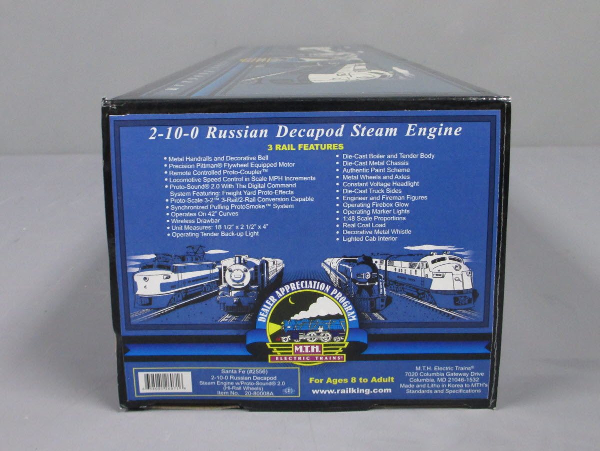 MTH 20-80008A O Gauge Santa Fe 2-10-0 Russian Decapod Steam Engine w/PS2