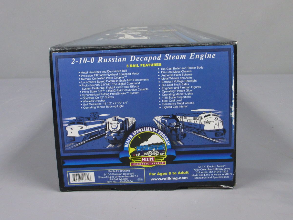 MTH 20-80008A O Gauge Santa Fe 2-10-0 Russian Decapod Steam Engine w/PS2