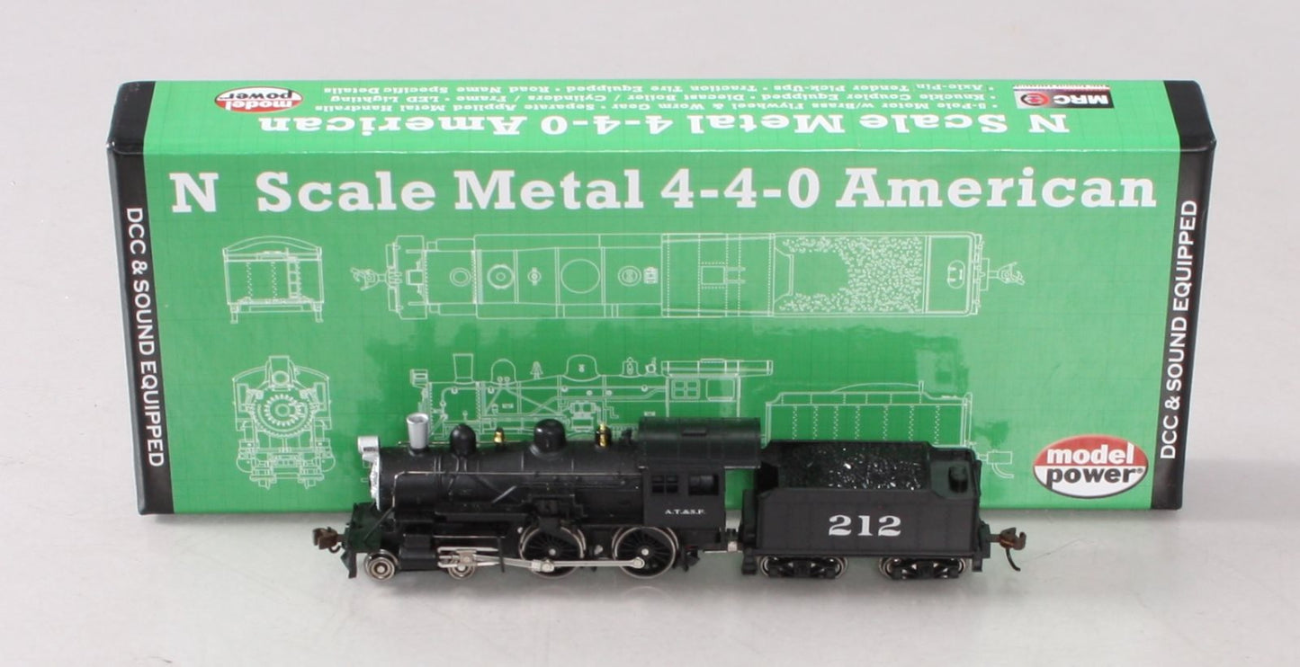 Model Power 876341 N ATSF 4-4-0 American Steam Engine #212 w/ DCC & Sound