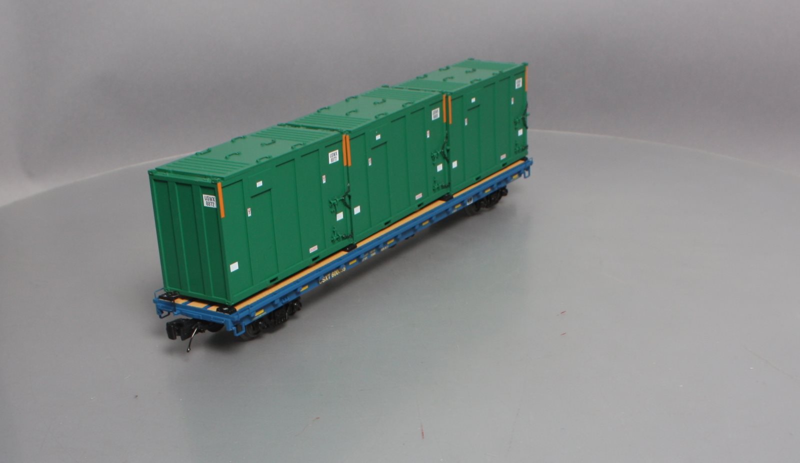 MTH 20-95257 O CSX 60' Flatcar w/Trash Containers