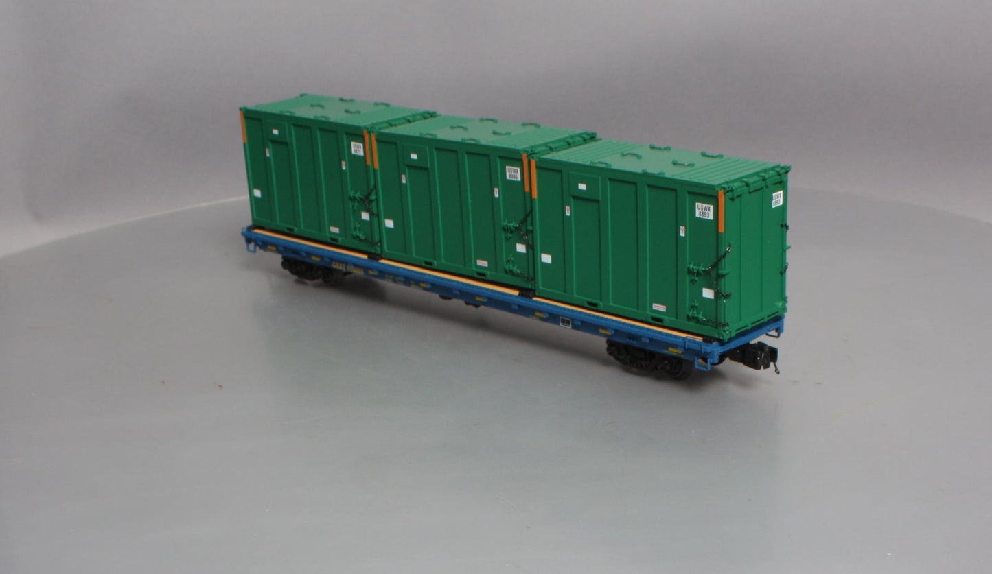 MTH 20-95257 O CSX 60' Flatcar w/Trash Containers