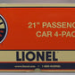 Lionel 1927010 O Gauge Santa Fe 21" Passenger Cars (Set of 4)