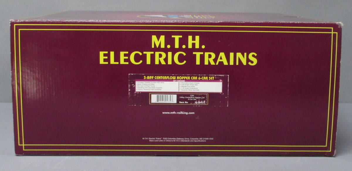 MTH 20-90437 O CSX 3-Bay Centerflow Hopper Car Set (Set of 6)