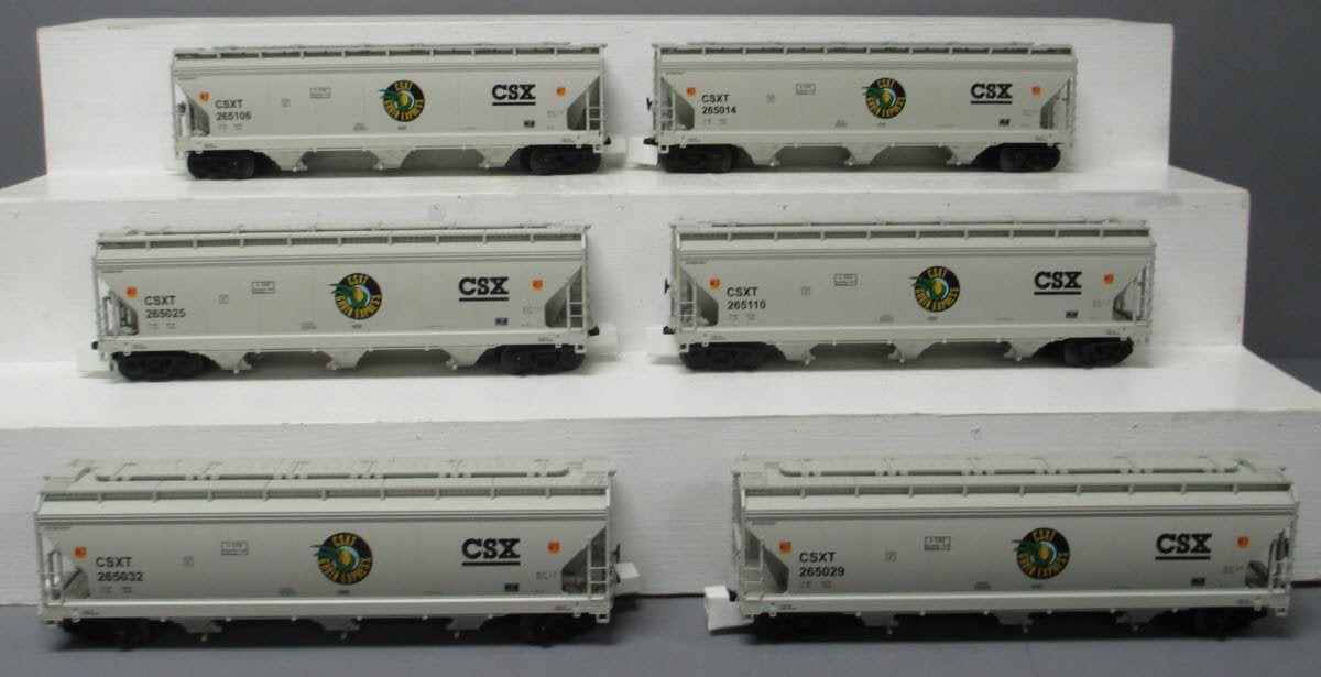 MTH 20-90437 O CSX 3-Bay Centerflow Hopper Car Set (Set of 6)