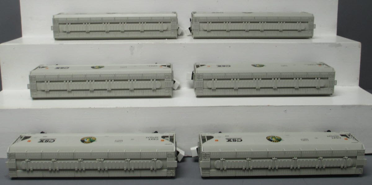 MTH 20-90437 O CSX 3-Bay Centerflow Hopper Car Set (Set of 6)