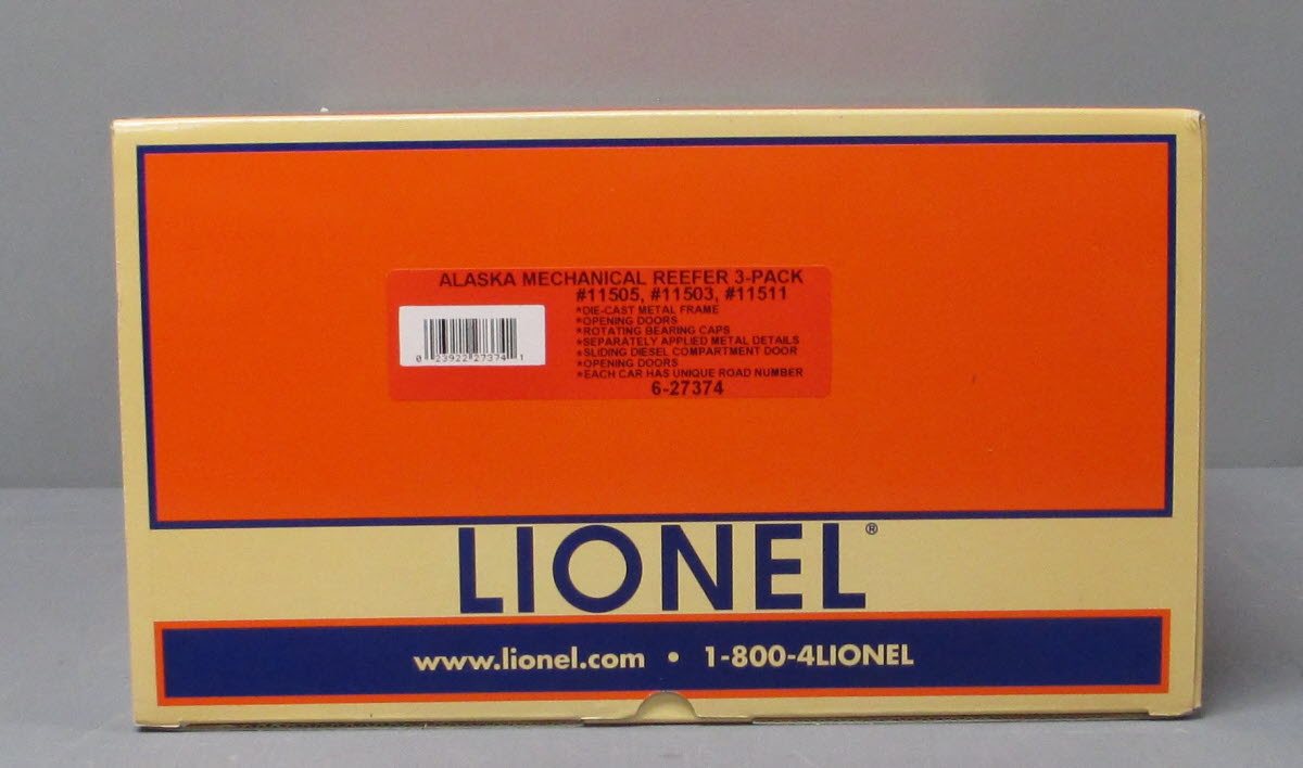 Lionel 6-27374 Alaska Mechanical Reefer 3-Pack