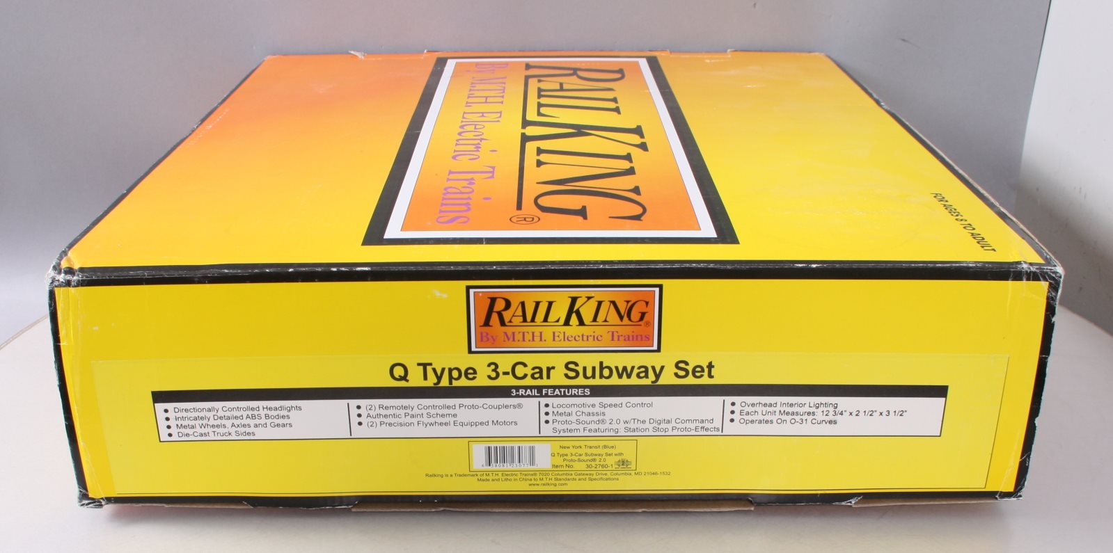 MTH 30-2760-1 O New York Transit Q Type Subway Set w/Proto-Sound 2.0 (Set of 3)