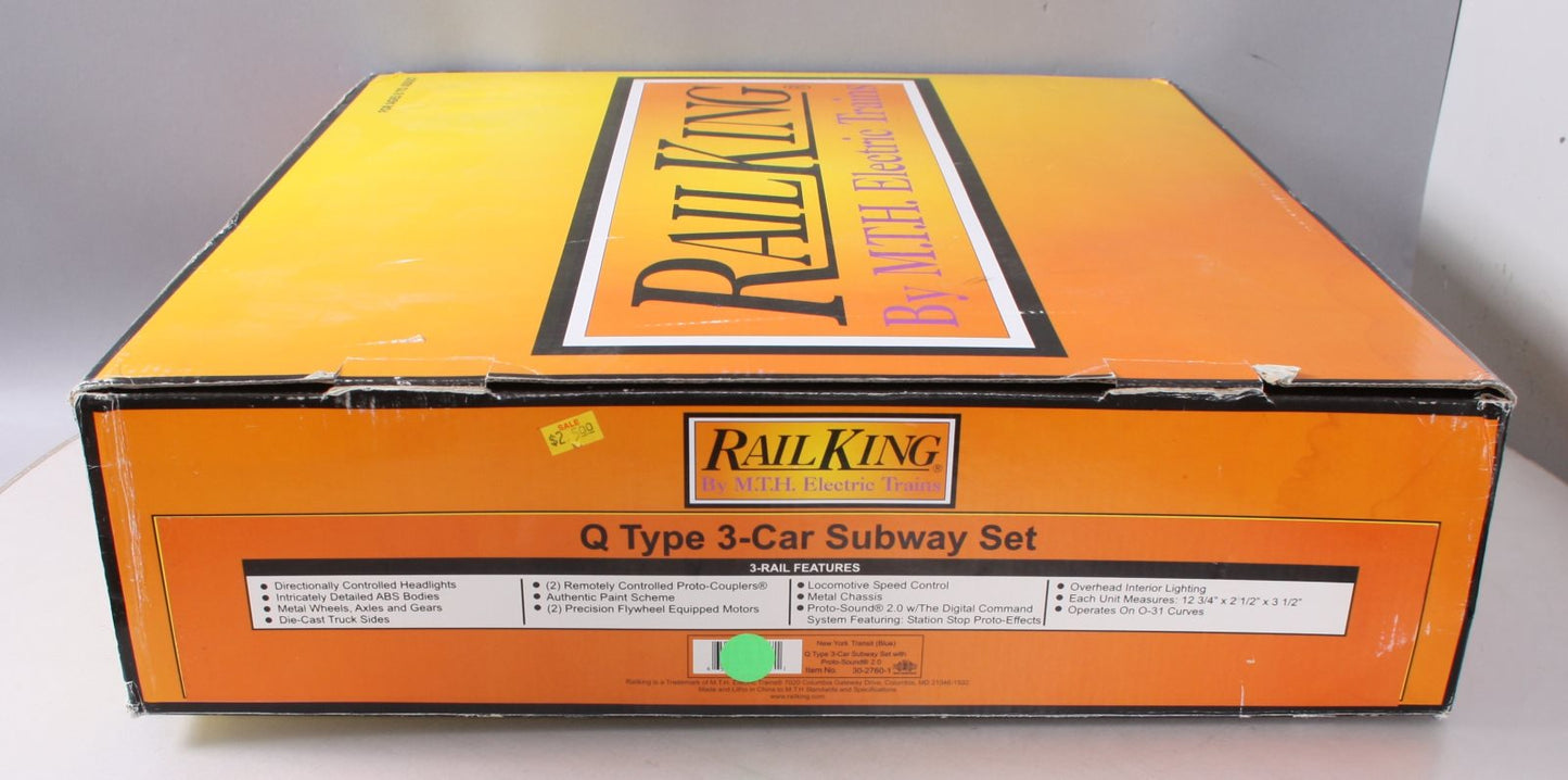 MTH 30-2760-1 O New York Transit Q Type Subway Set w/Proto-Sound 2.0 (Set of 3)