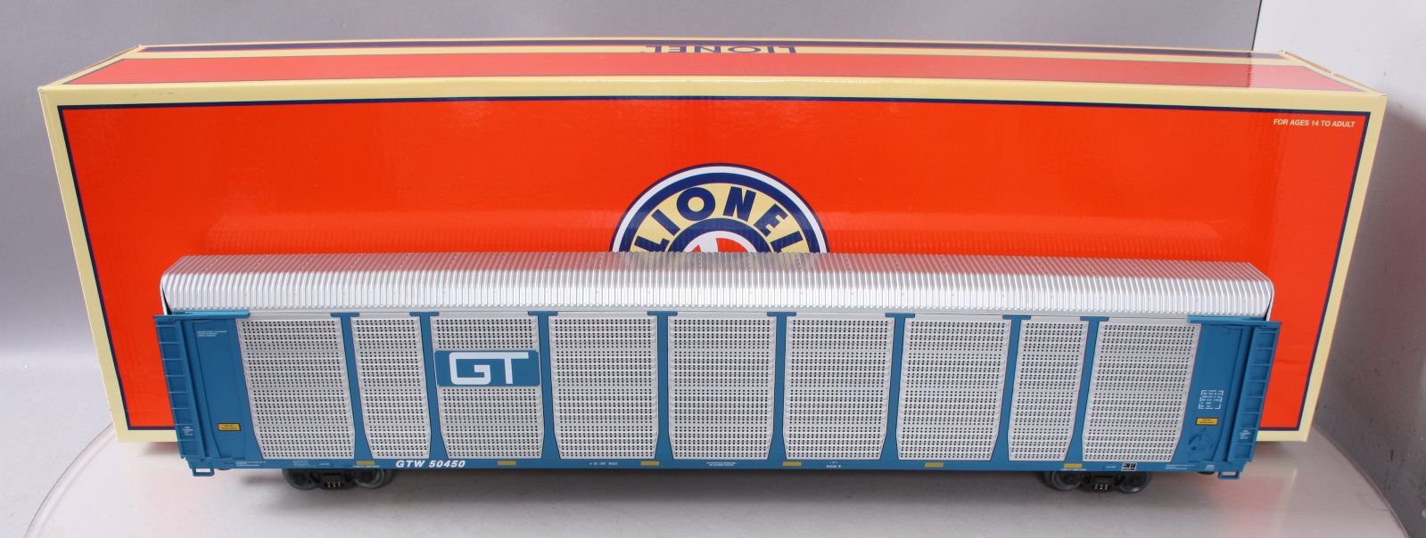 Lionel 6-29381 O Gauge Grand Trunk Western Scale 89' Auto Carrier #50450