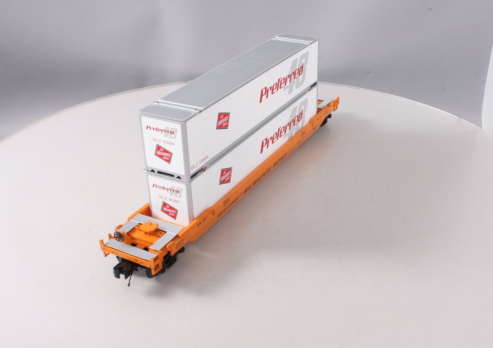 MTH 20-95117 O Milwuakee Road Husky Stack Car #570603