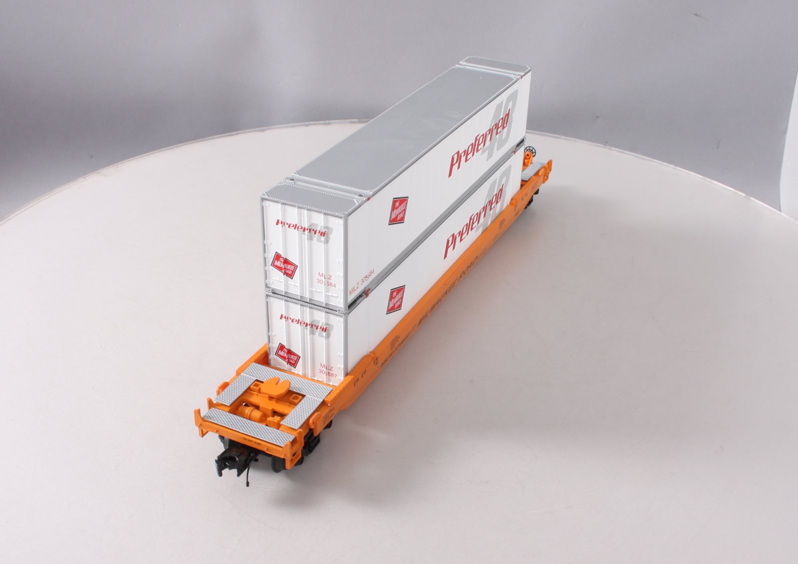 MTH 20-95117 O Milwuakee Road Husky Stack Car #570603