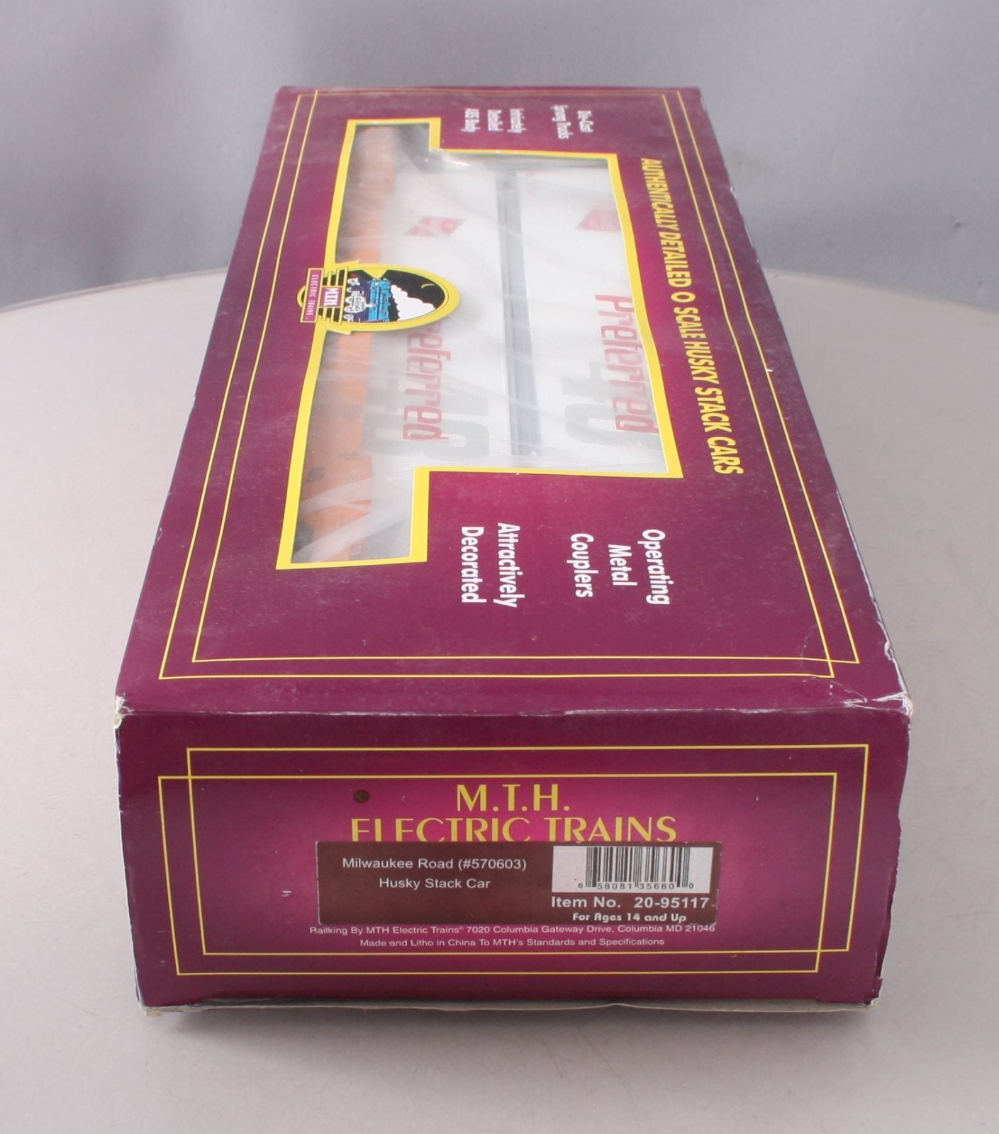 MTH 20-95117 O Milwuakee Road Husky Stack Car #570603