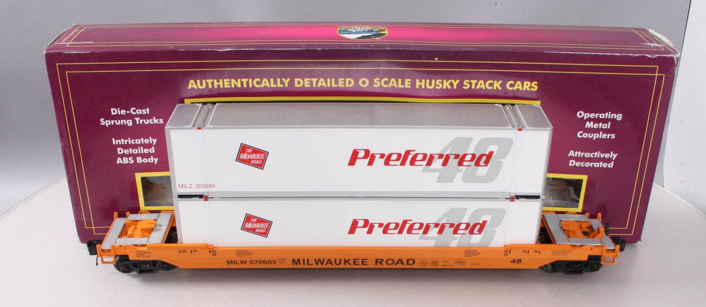MTH 20-95117 O Milwuakee Road Husky Stack Car #570603