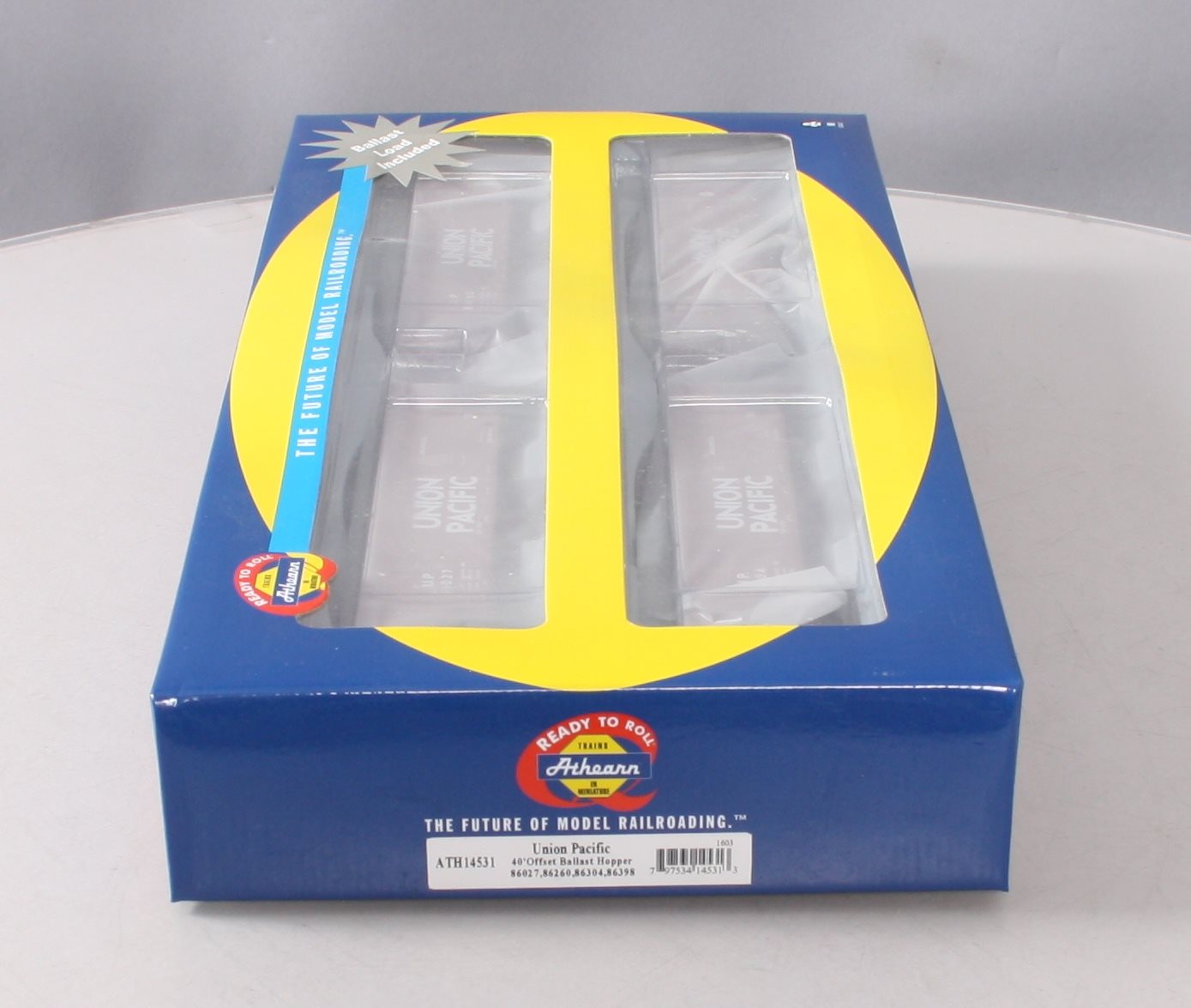 Athearn 14531 HO Union Pacific 40' Offset Ballast Hopper w/Load (4 - Car Set)