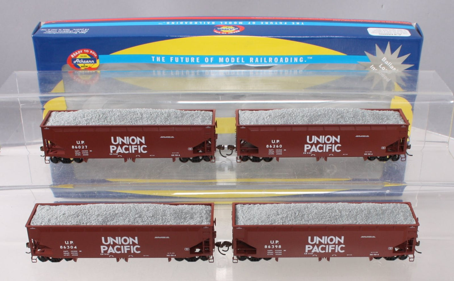 Athearn 14531 HO Union Pacific 40' Offset Ballast Hopper w/Load (4 - Car Set)