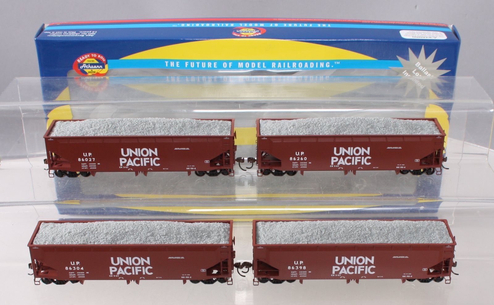 Athearn 14531 HO Union Pacific 40' Offset Ballast Hopper w/Load (4 - Car Set)