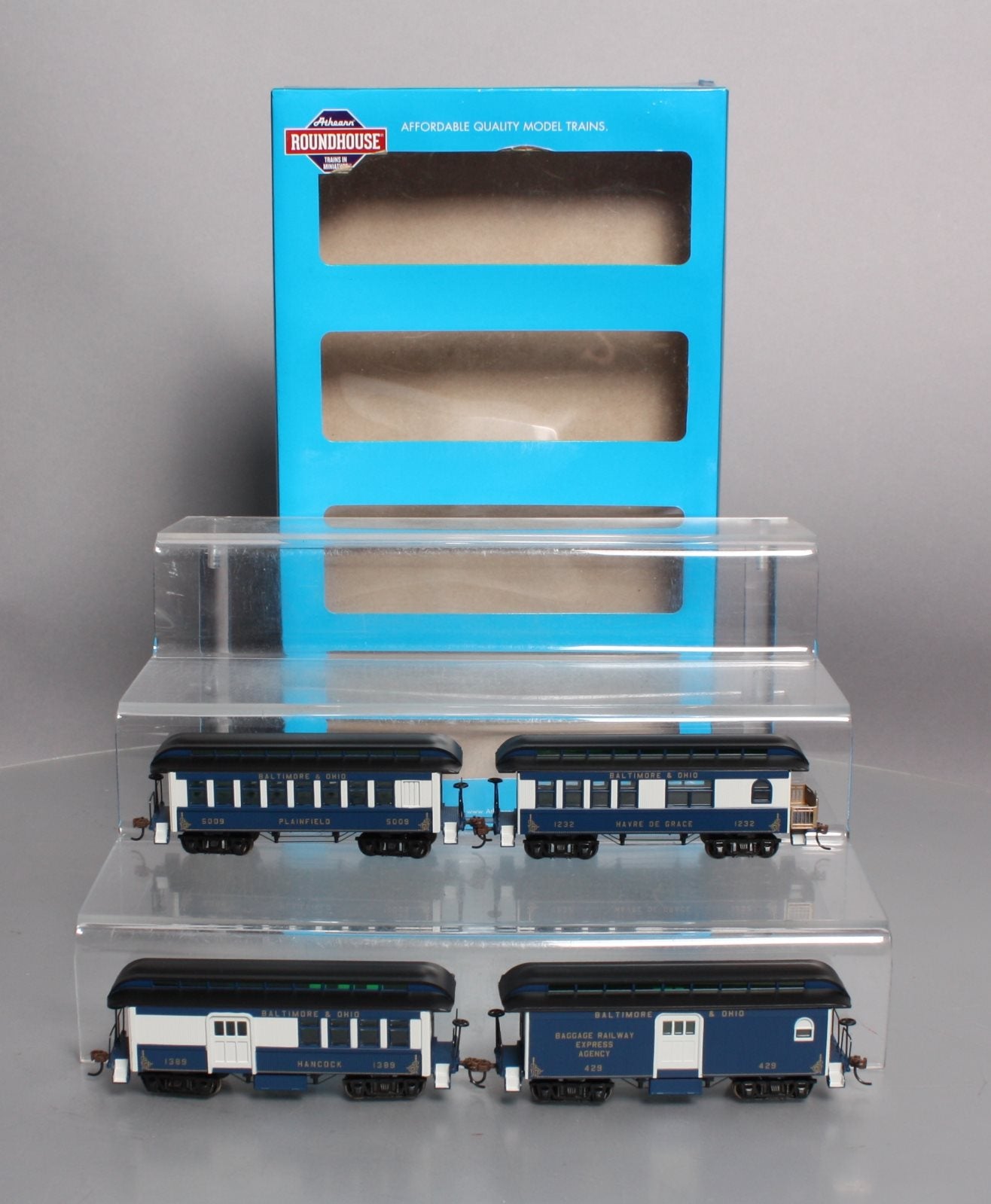 Roundhouse 84316 HO Baltimore & Ohio Overton 4-Car Passenger Set
